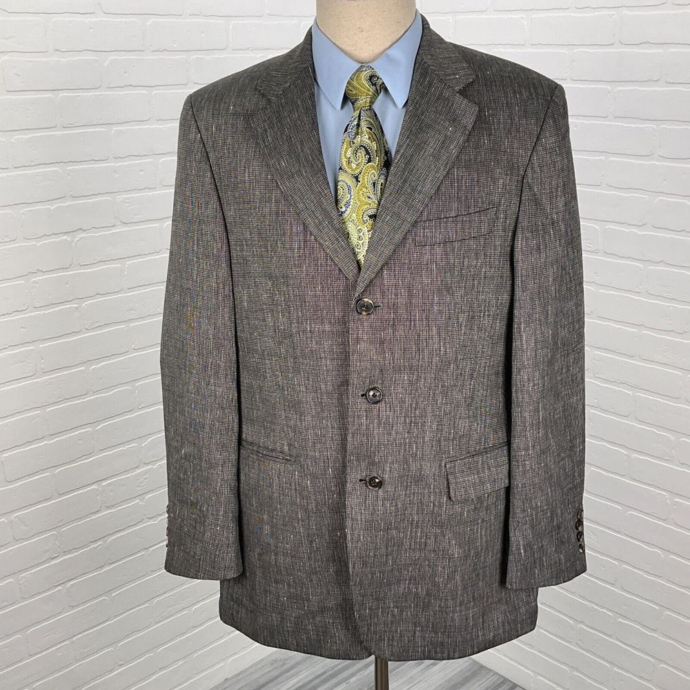 Hugo Boss Blazer Men 40R Gray Da Vinci Textured Classic Career Wool Croatia VTG